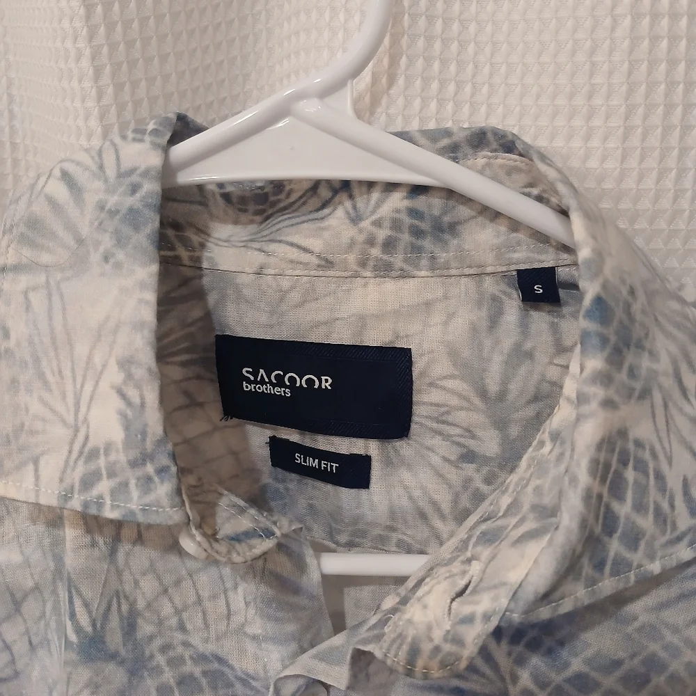 NWT Sacoor Brothers Blue Slim Fit Shirt - Picture 3 of 8